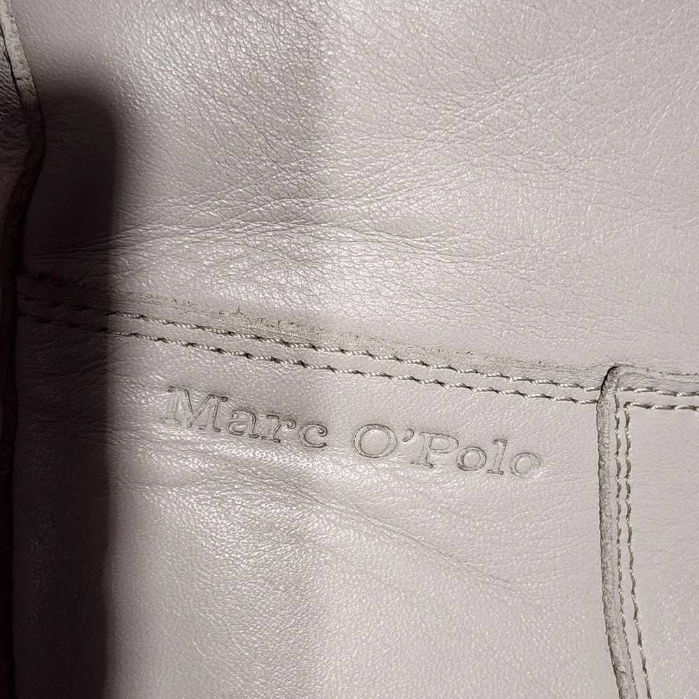 MARC O'POLO Gray Leather Mid-Calf Boots with Chunky Platform Soles, size 38 - Picture 6 of 11